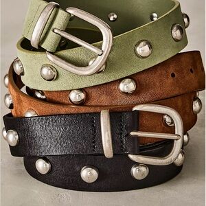 Free People Silver Studded Belt in black